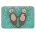 Otters Holding Hands - Otterly in Love With You  Dirt-Trapping Bath Mat