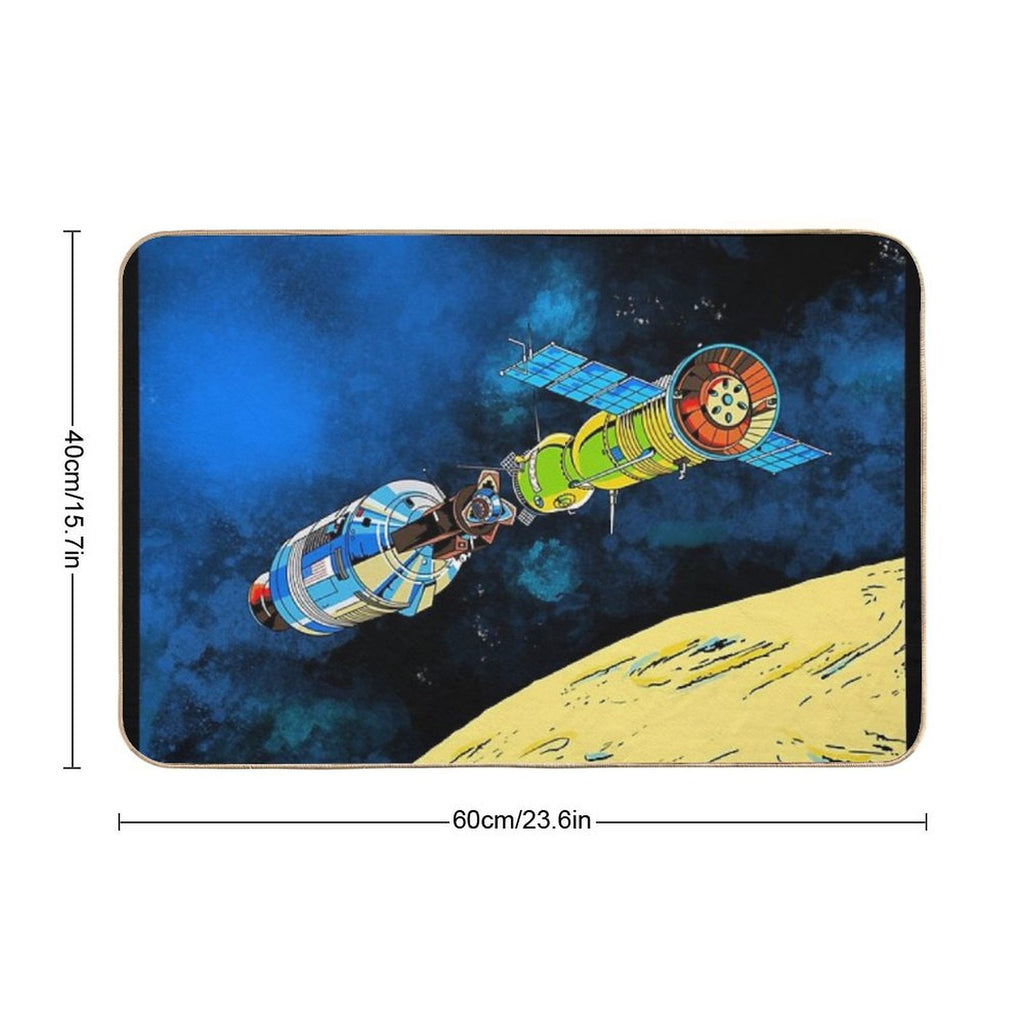 Space Mission Retro Pinball  Absorbent Bath Mat