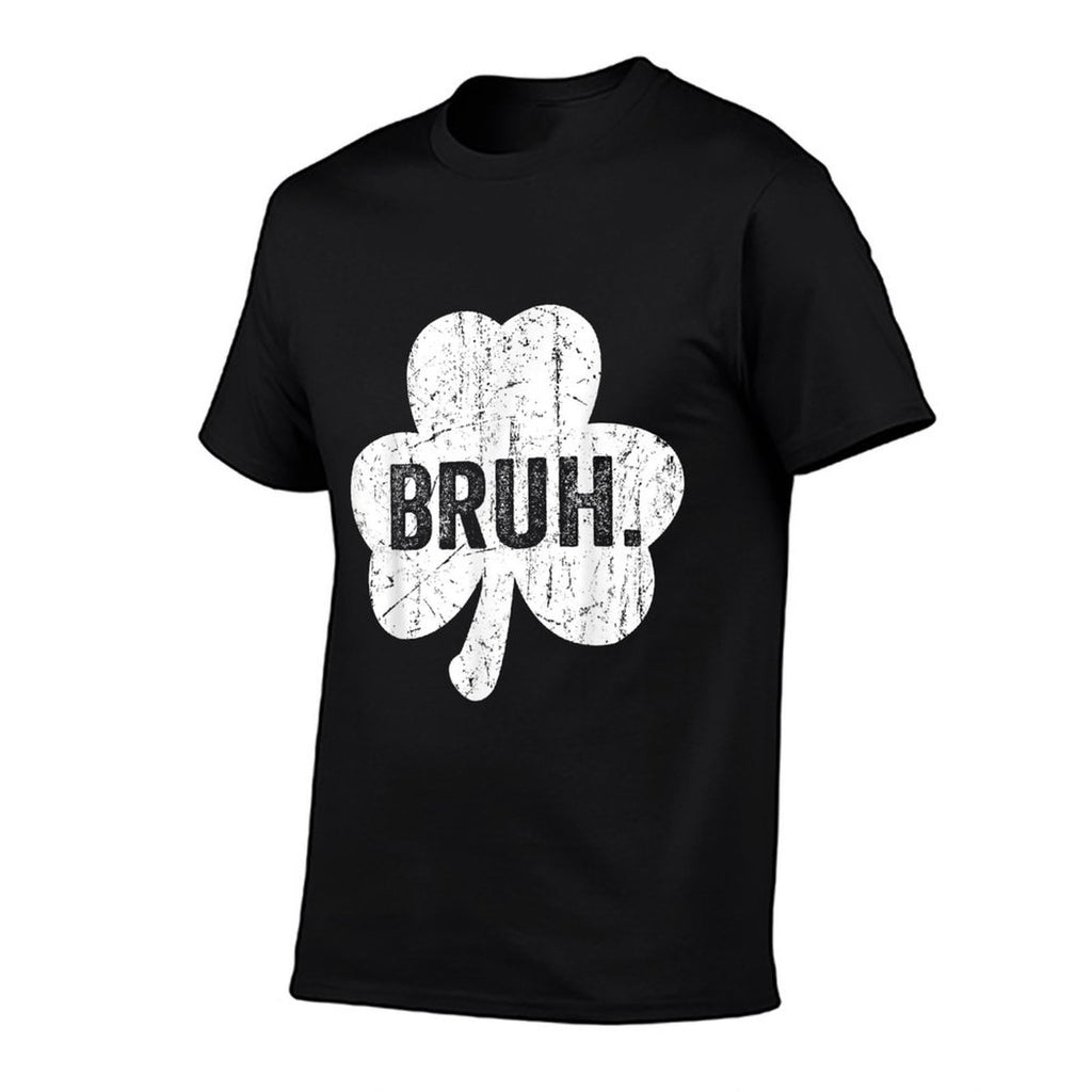 Bruh Meme Funny Saying Bro Greetingn Boy St Patricks Day  Ribbed Collar T-Shirt