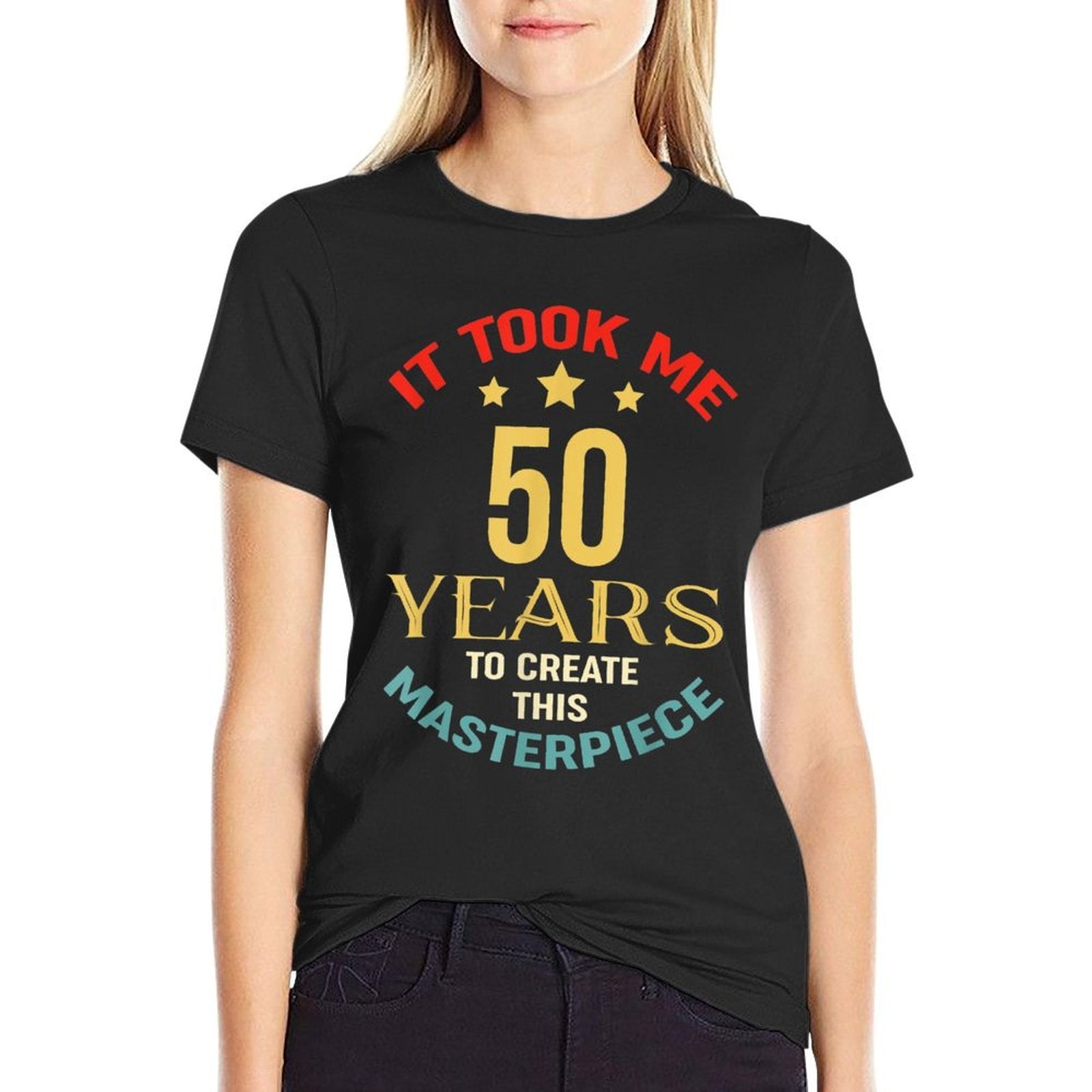 It Took Me 50 Years To Create This Masterpiece 50th Birthday  Heathered Texture T-Shirt