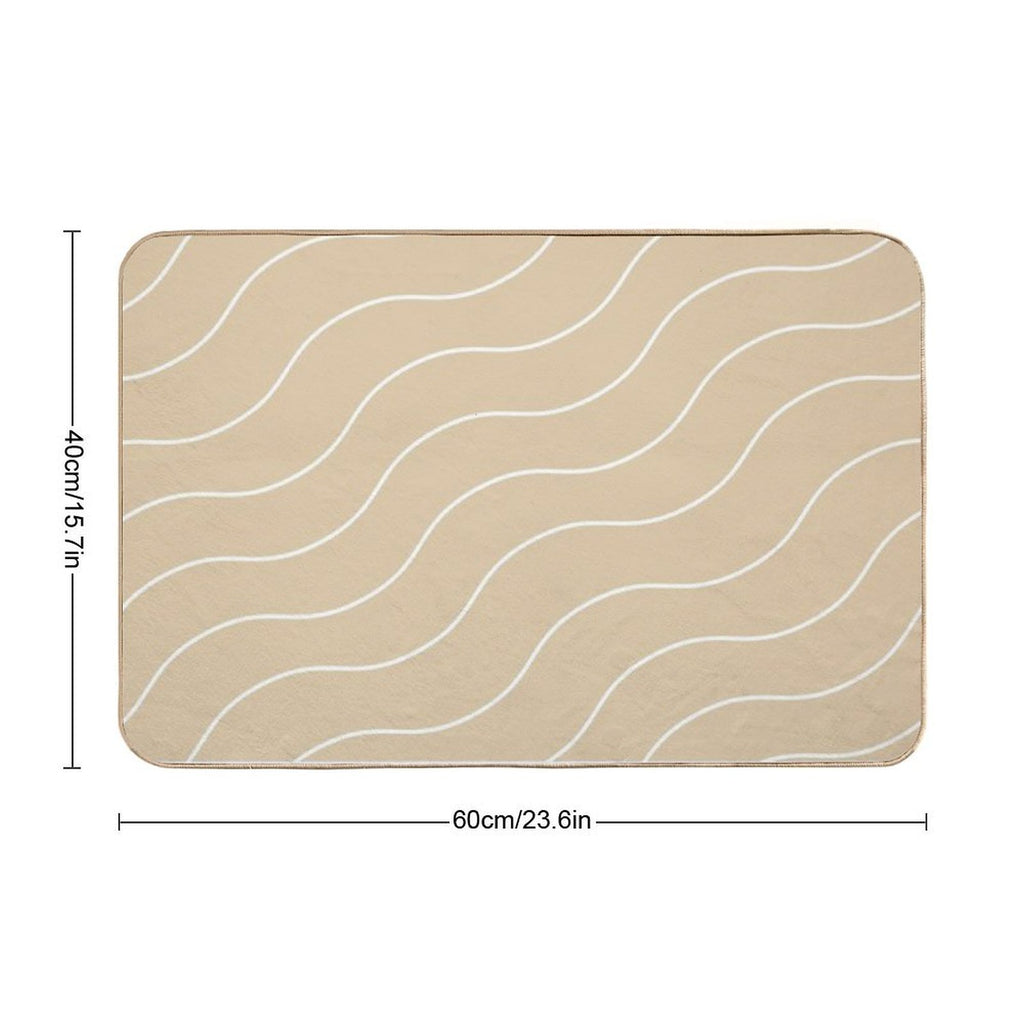 Cute Brown Squiggly Lines Aesthetic Items  Non-Slip Bath Mat