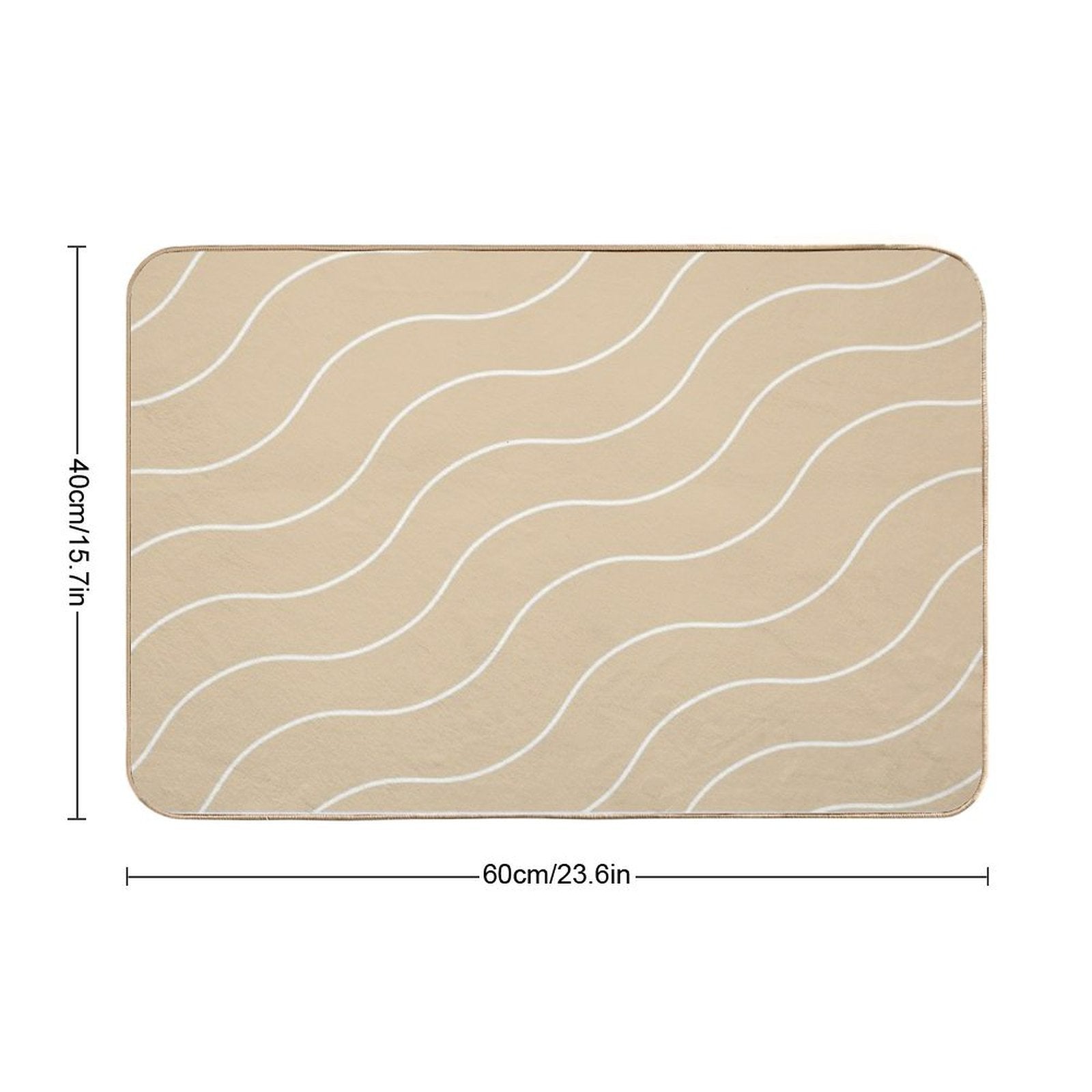 Cute Brown Squiggly Lines Aesthetic Items  Non-Slip Bath Mat