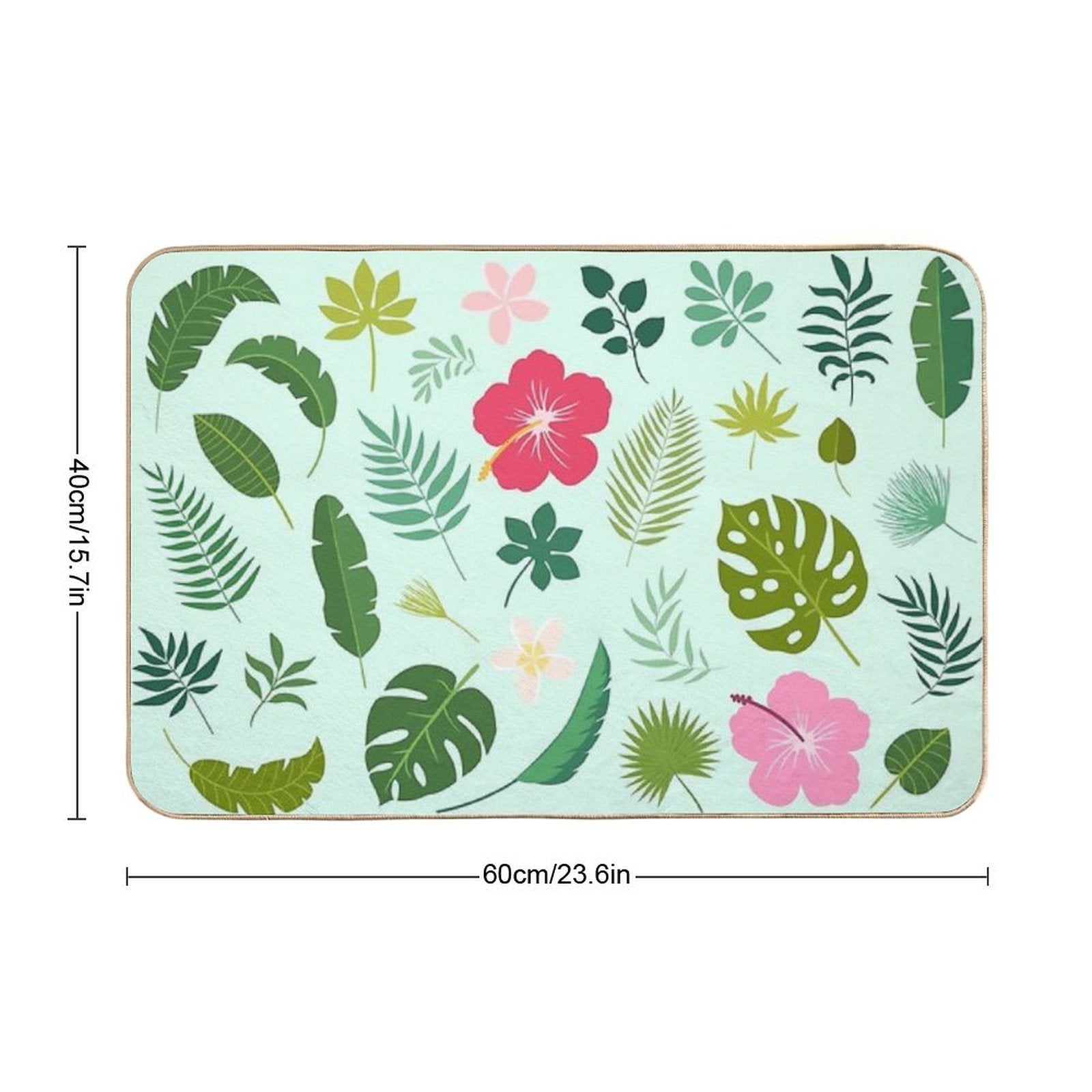 Tropical Nature Monstera Botanical Jungle Illustration Pillow  Multi-Purpose Bath Mat