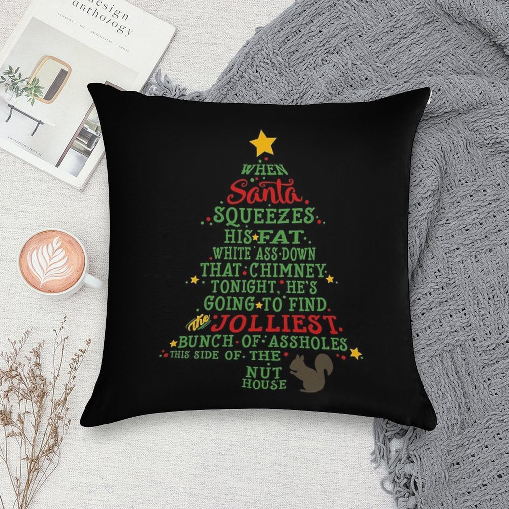 Jolliest Bunch of A-holes Soft Shrink-Resistant Throw Pillow