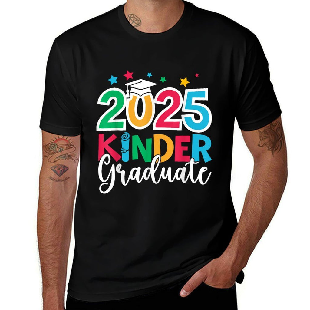 2025 Kinder Graduate Kindergarten Graduation 2025 Boys Girls  Wrinkle-resistant T-Shirt