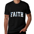 Toile De Jouy FAITH Typography with Blue Floral  Bird  Affordable Price T-Shirt