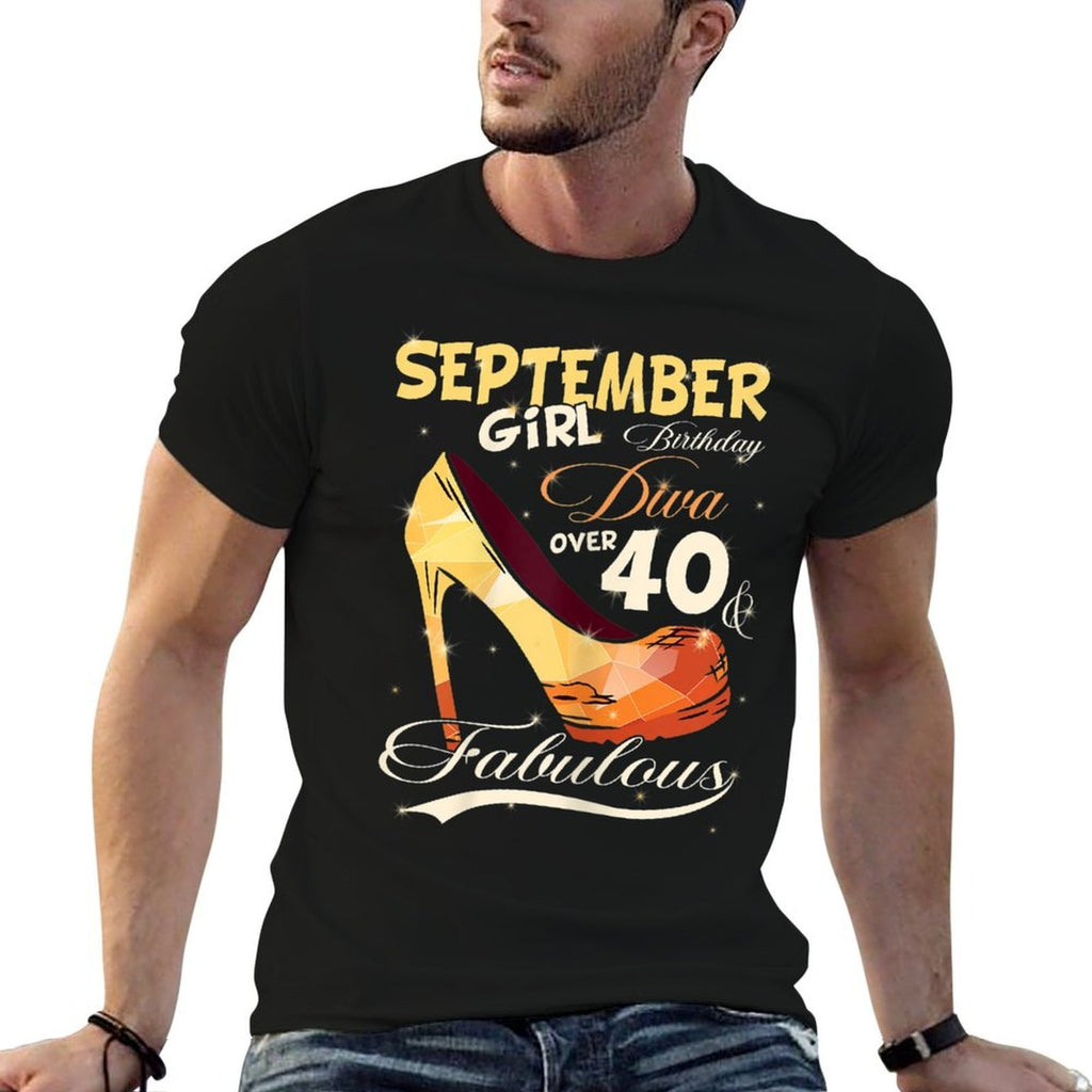 Womens September Girl Birthday Diva Fabulous 40th Birthday  Tagless Design T-Shirt