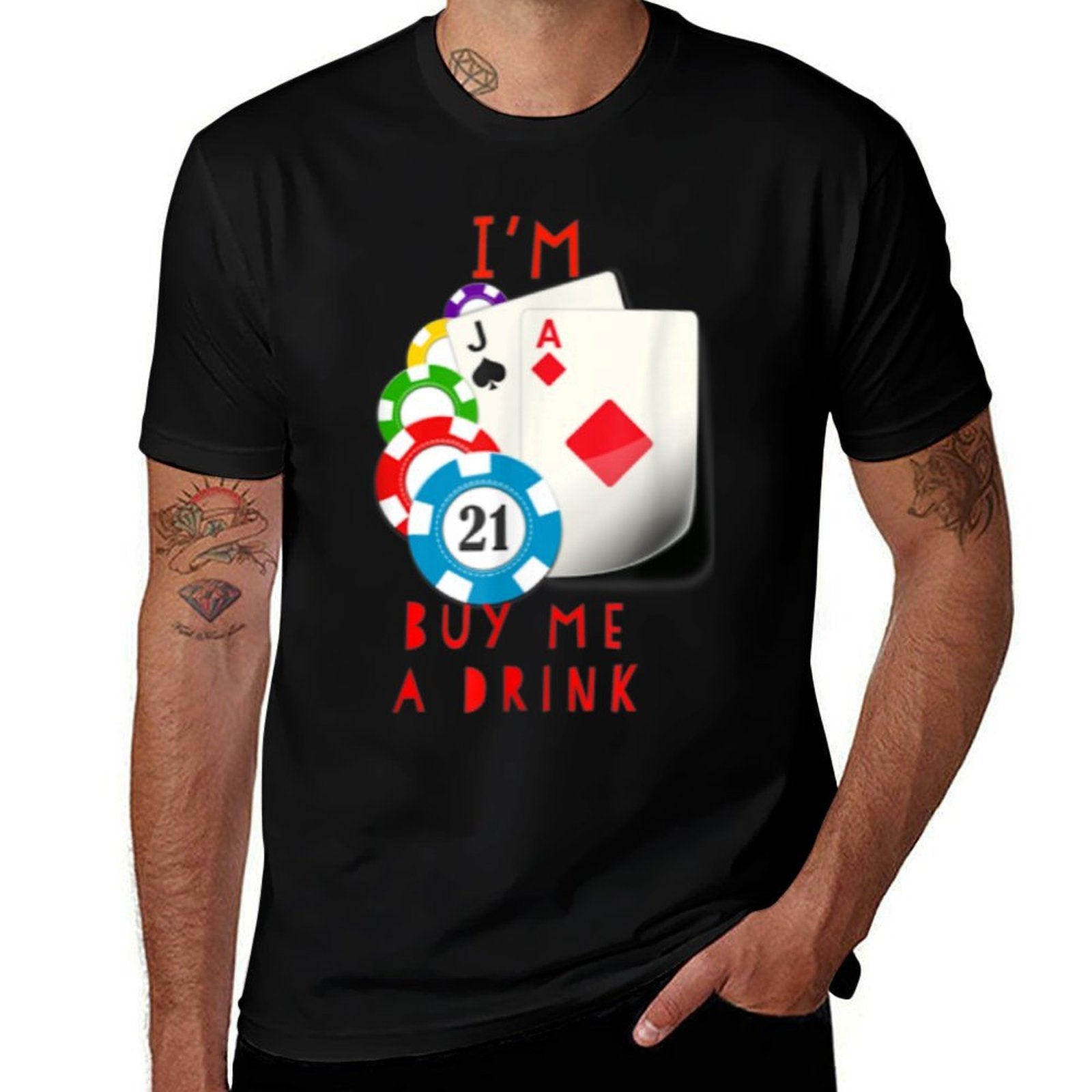 21st Birthday Drinking Tshirt for Men Or Women  Polyester Blend T-Shirt