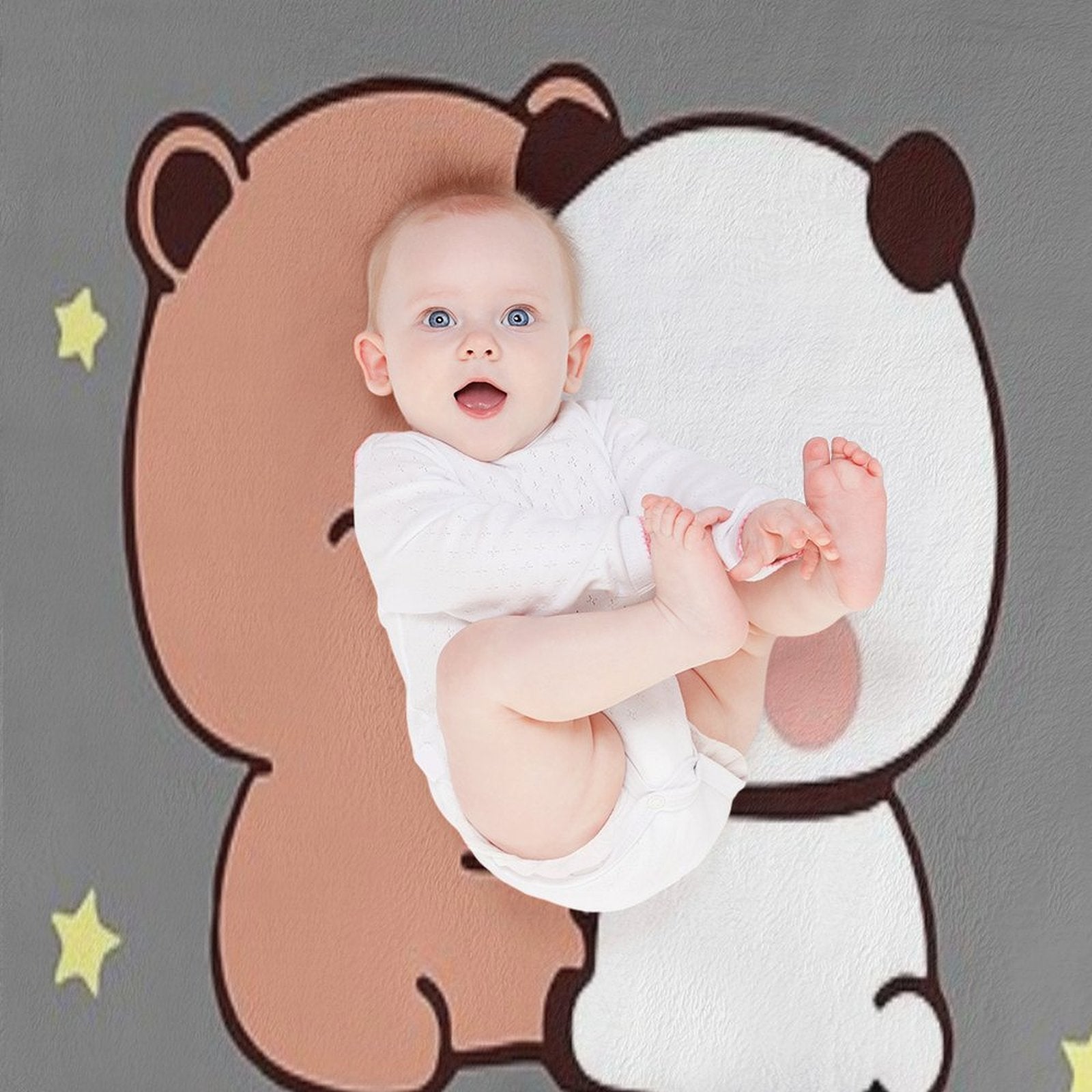 DuDu Bear And BuBu Panda’s Love❤️ Shrink-resistant Throw Blanket