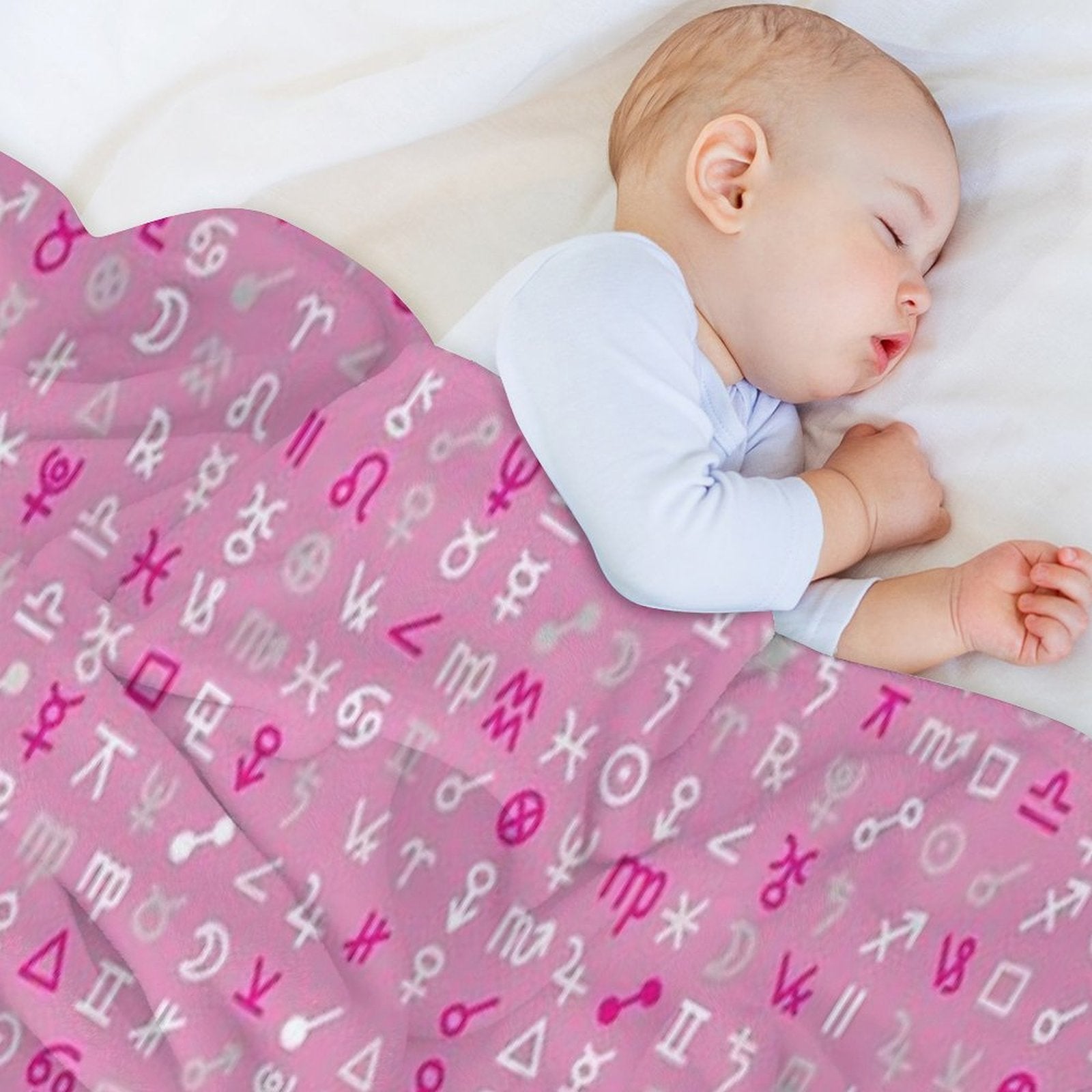 Astrology Symbols And Signs Pink Pattern Wrinkle-free Throw Blanket