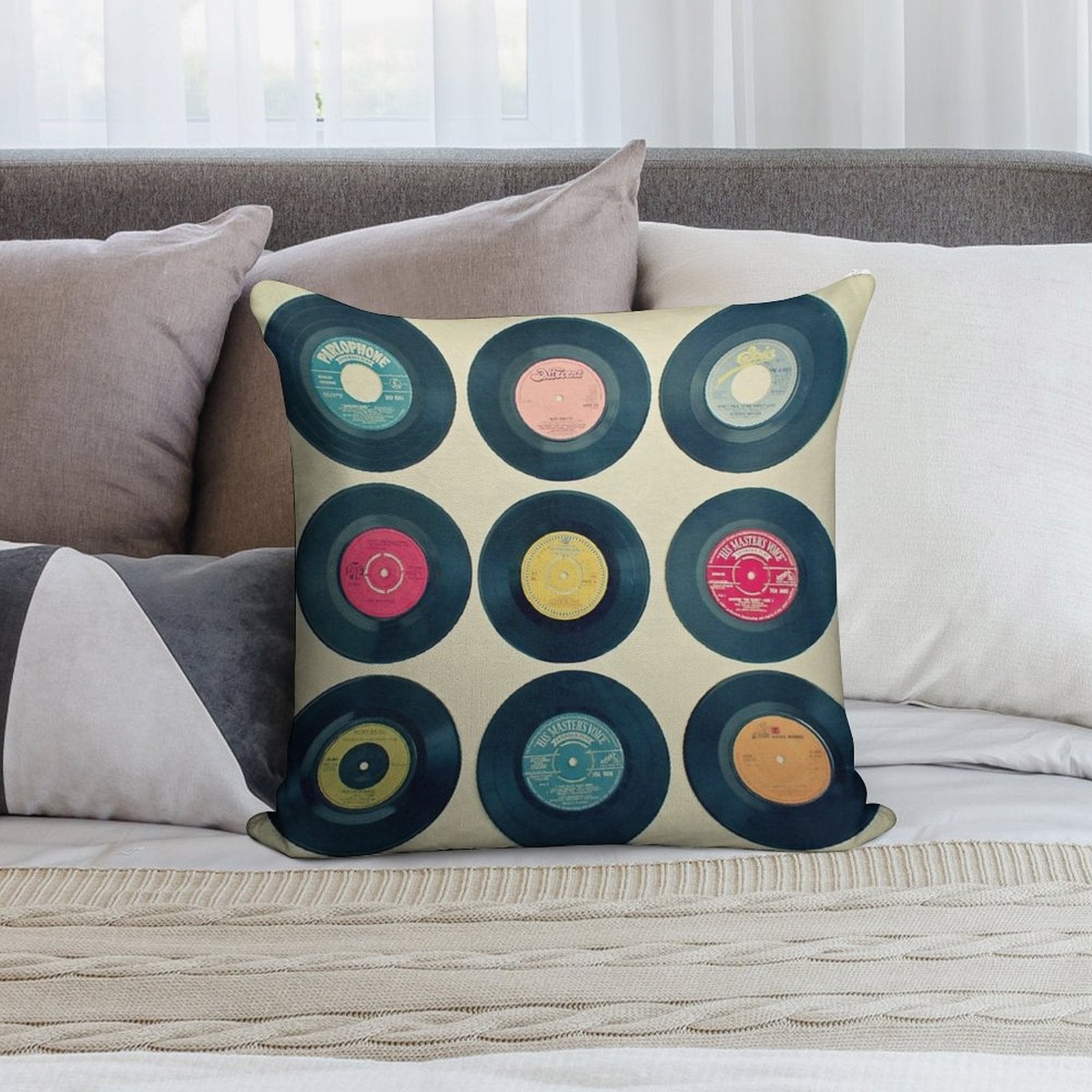 Vinyl Collection Soft Anti-Pilling Throw Pillow
