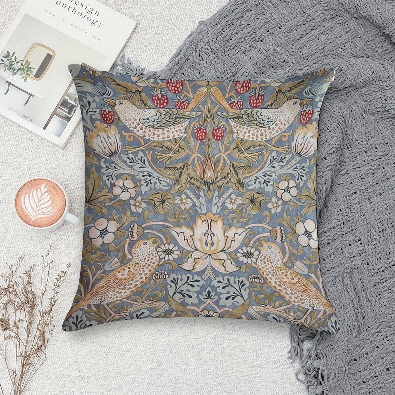 The Strawberry Thief Soft Home Decor Throw Pillow