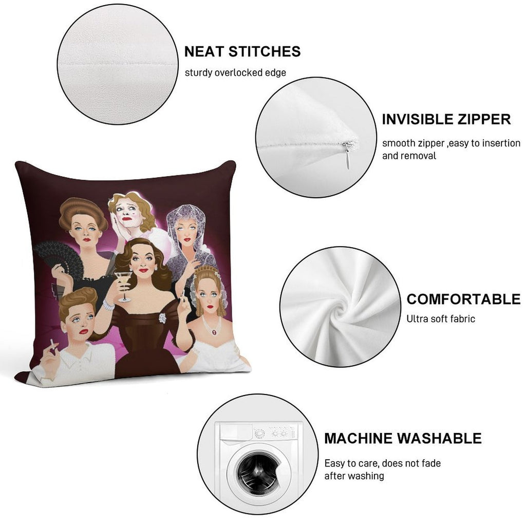 Bette Davis Soft Style Accent Throw Pillow