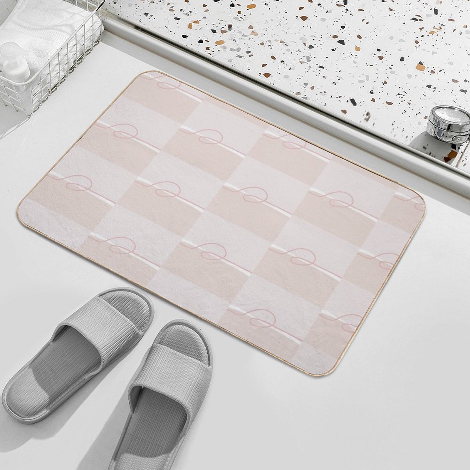 Minimalist Pink  Versatile Bath Mat