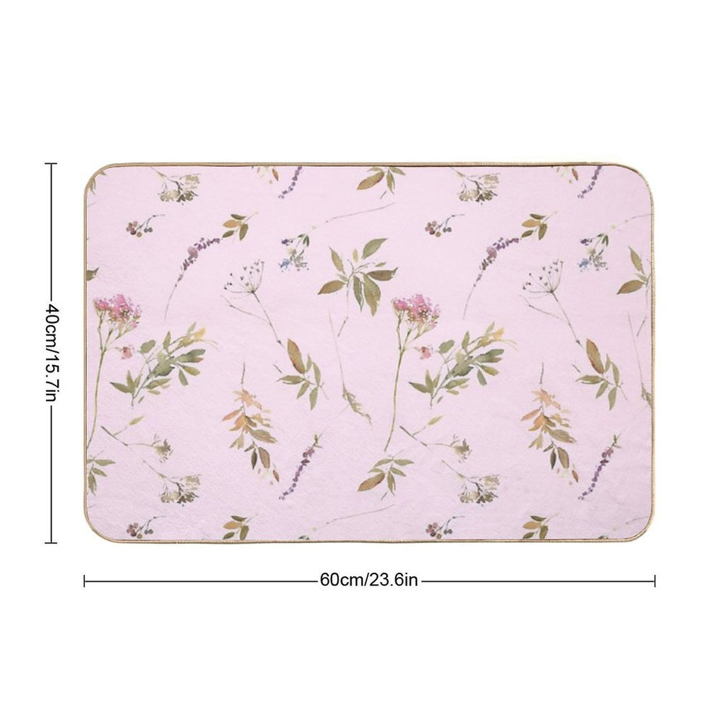 Happy Birthday Mom Pink Flowers  High-Traffic Bath Mat