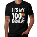100th Birthday Gift Co. 100 Year Old Birthday - Unisex-Adults & Kids - Black - Small - - Crew Neck - Graphic Modern - Birthday  Relaxed-fit T-Shirt