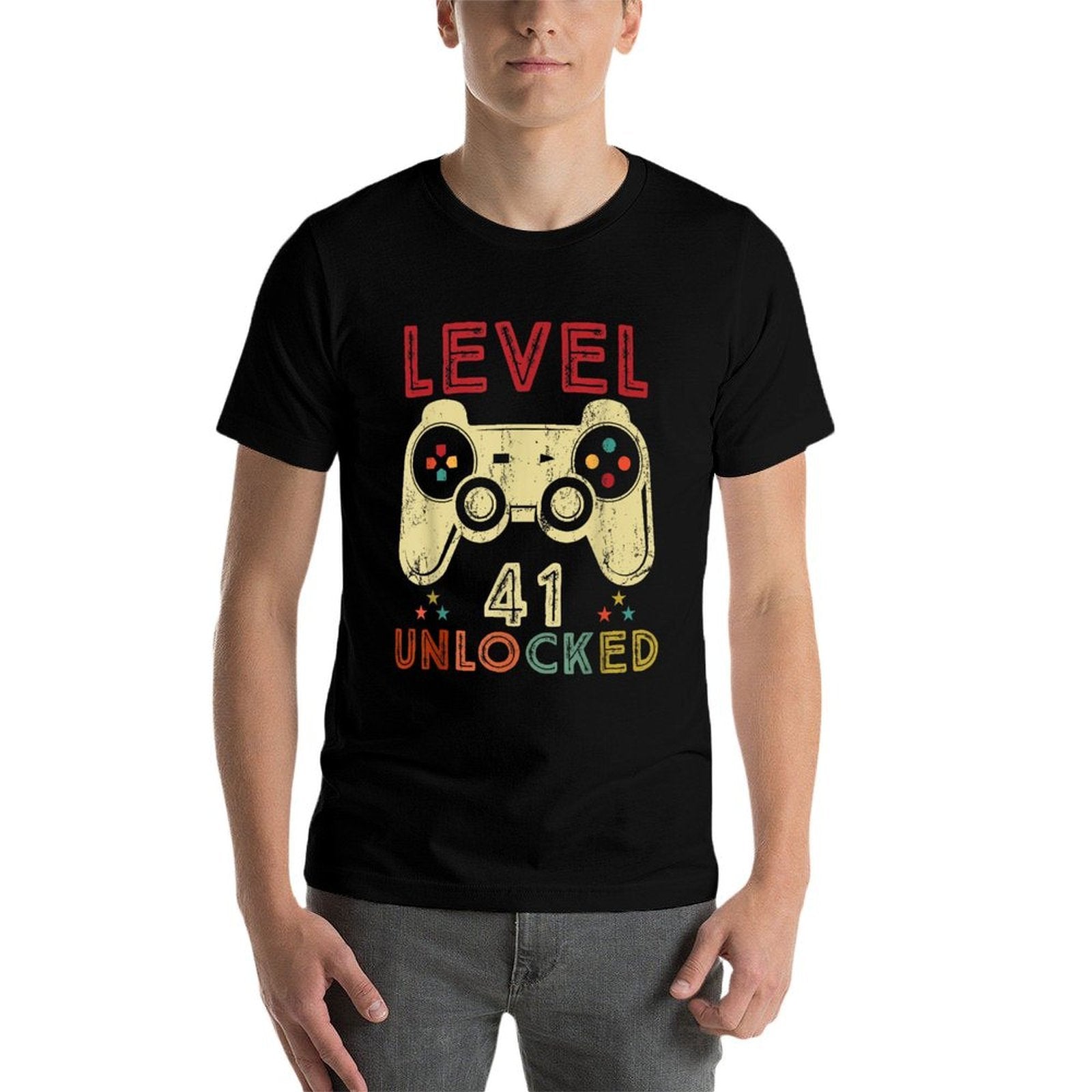 Level 41 Unlocked Birthday 41 Years Old Cool 41st Bday Gifts  Easy-care T-Shirt