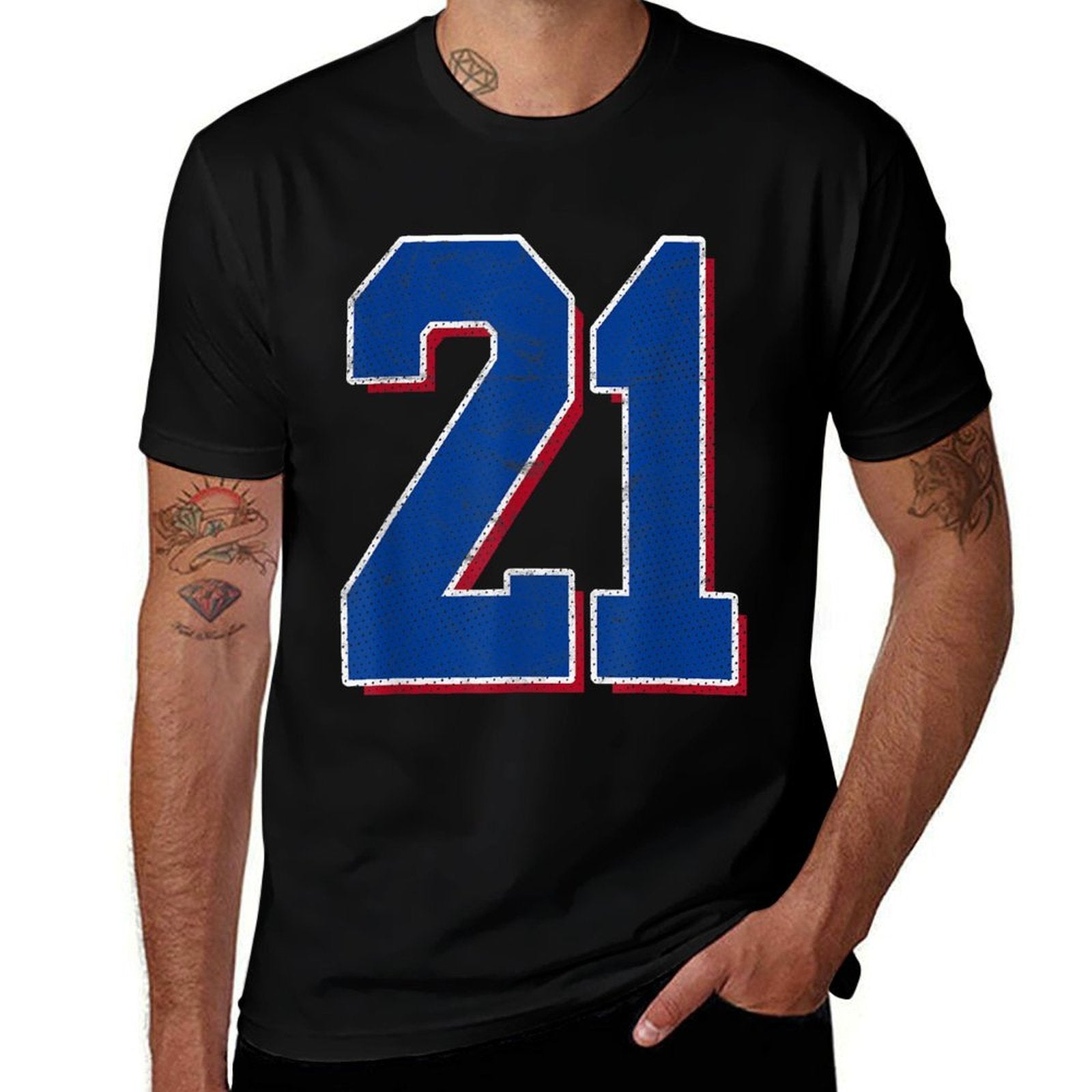 Number 21 Numbered Uniform Sports Team Jersey 21st Birthday  Relaxed-fit T-Shirt
