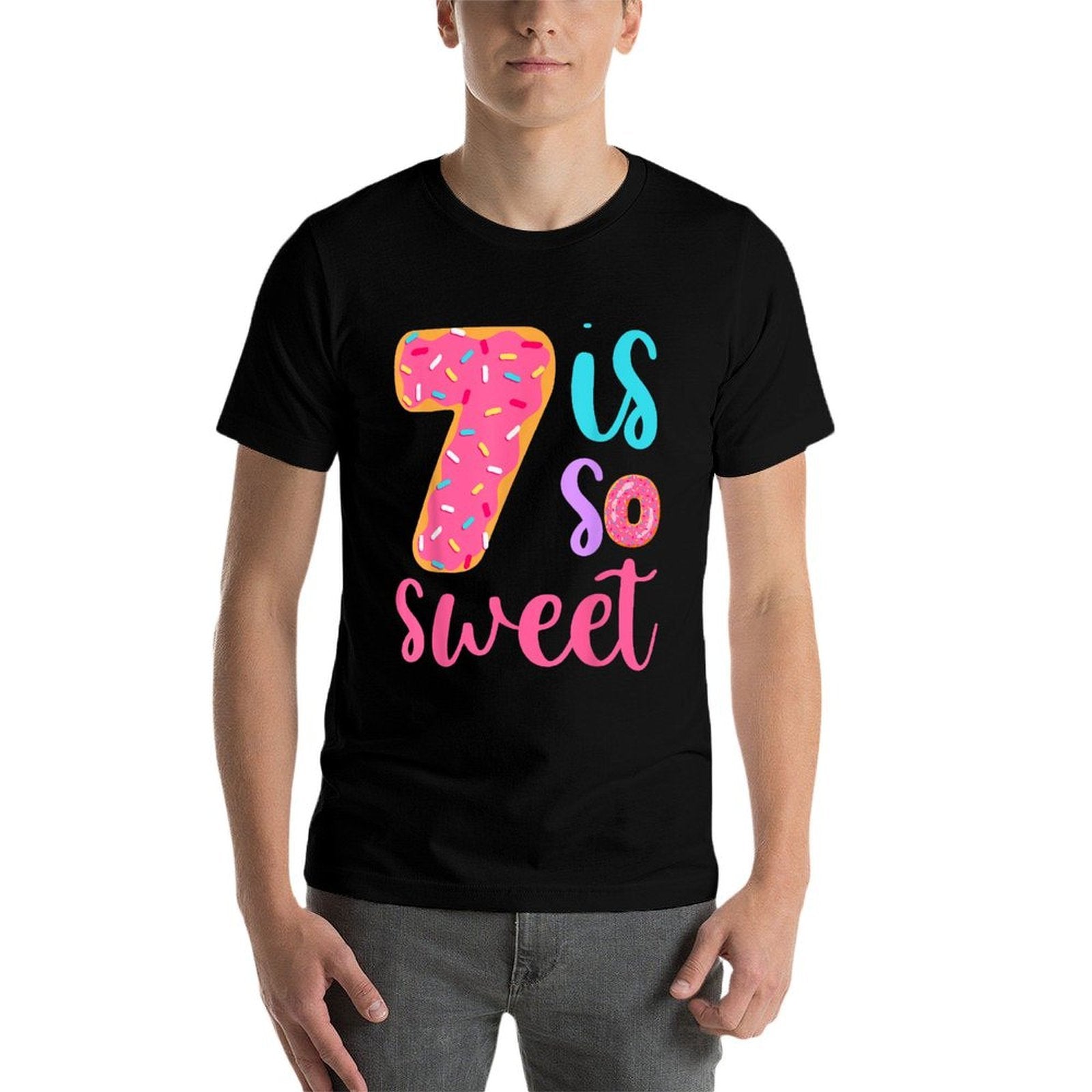 7 Is So Sweet Girls 7th Birthday Donut  Eco-friendly Material T-Shirt