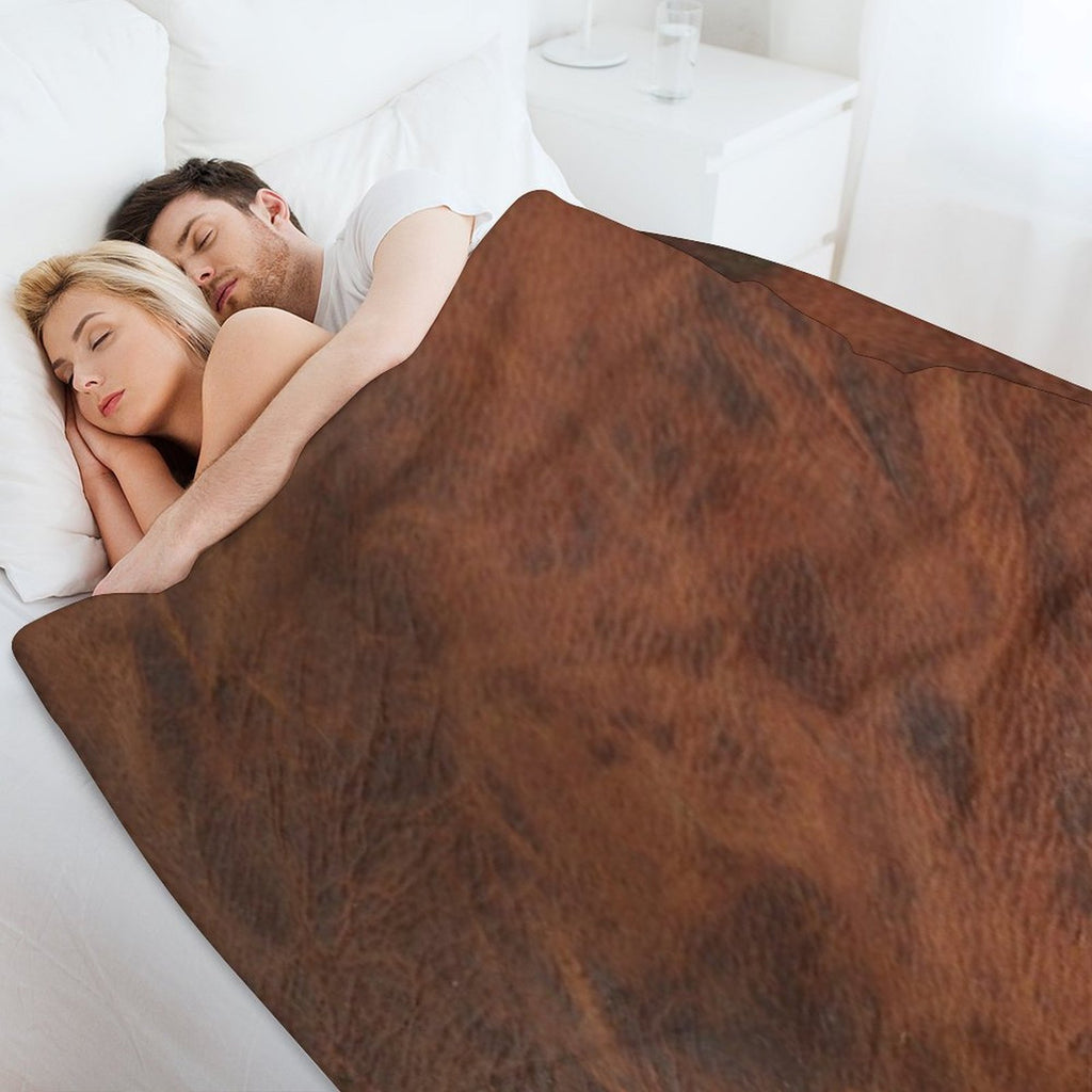 Leather Clouded Pattern Dark Premium Throw Blanket
