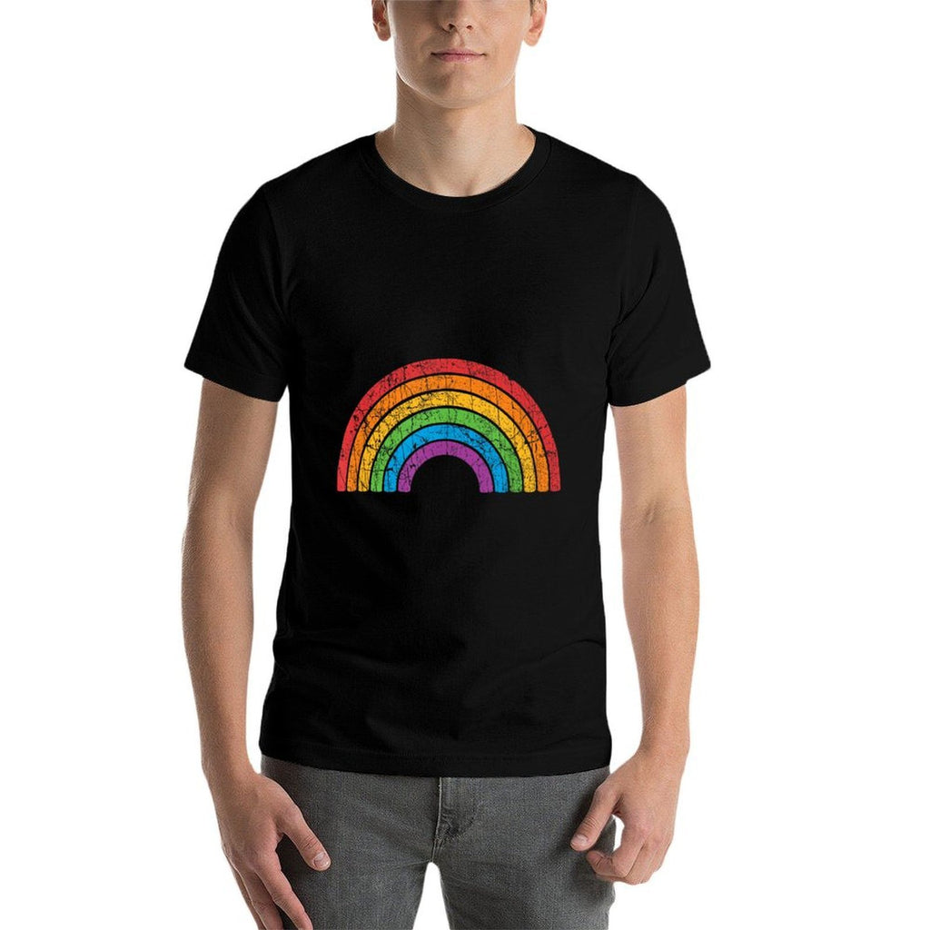 LGBTQ Rainbow Gay Pride LGBT Awareness Ally Vintage  Summer-ready Fabric T-Shirt