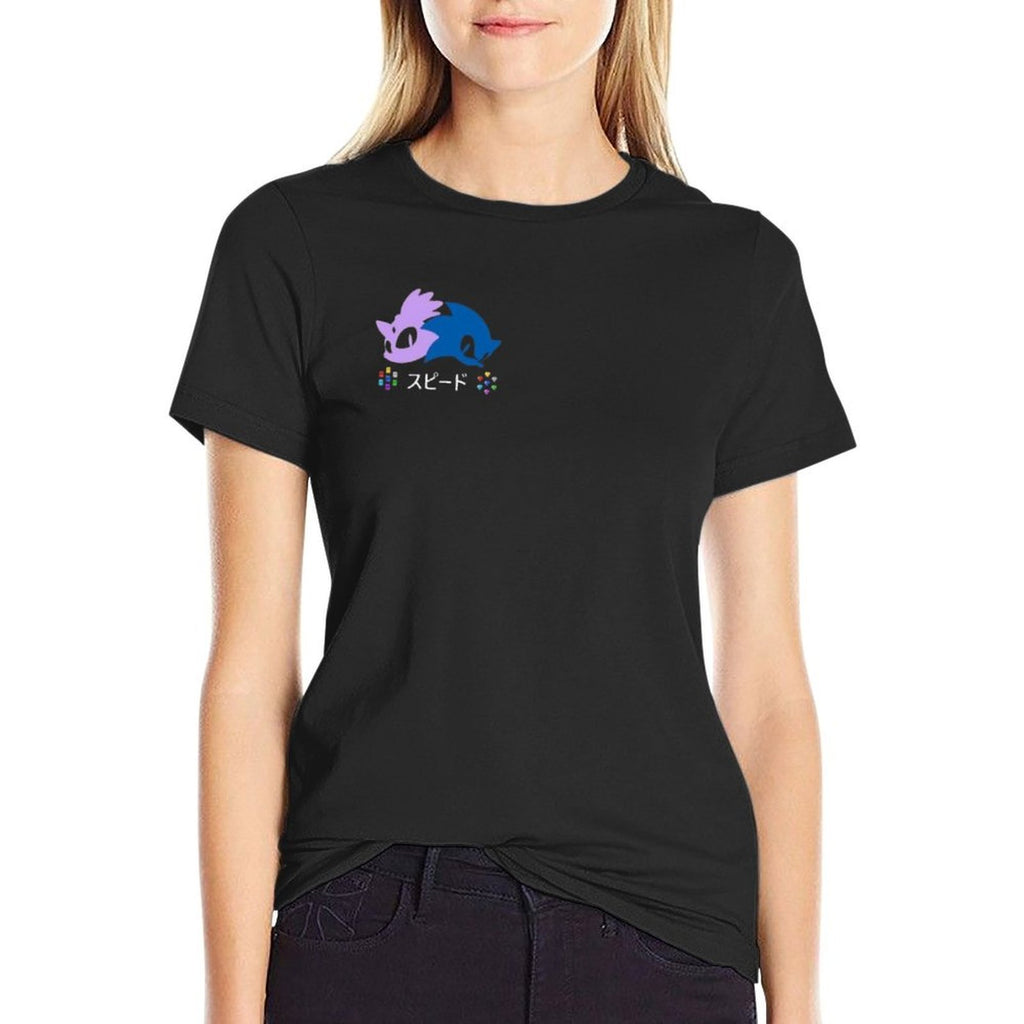 Sonic Rush Minimal Vector Logo (White Version)  Fade-proof Color T-Shirt