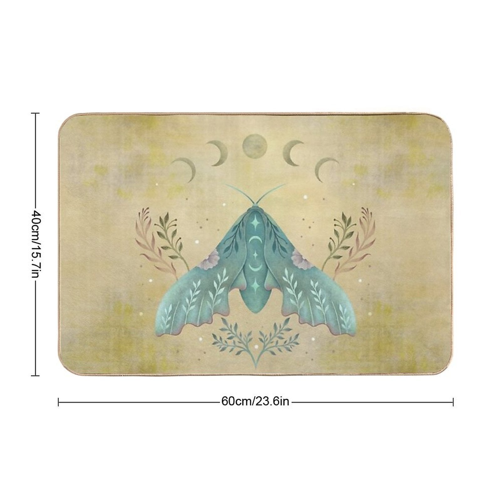 Luna And Moth - Oriental Vintage  Dirt-Trapping Bath Mat