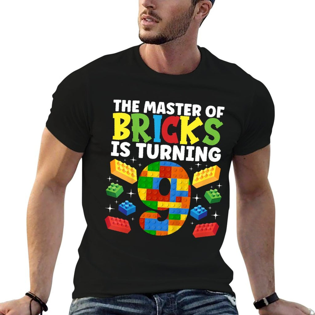 Kids Kids Master Builder 9th Block Building Birthday  Classic T-Shirt