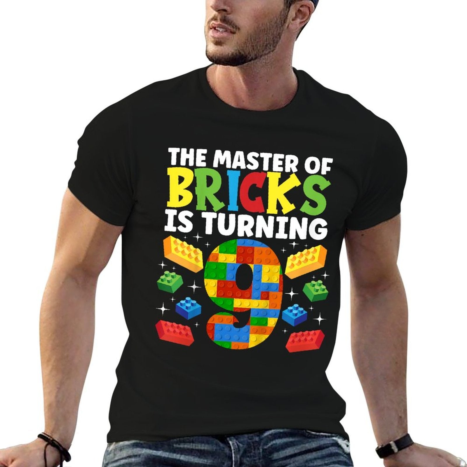 Kids Kids Master Builder 9th Block Building Birthday  Classic T-Shirt