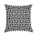 Greek Key Black And White Pattern Soft Hidden Zipper Throw Pillow