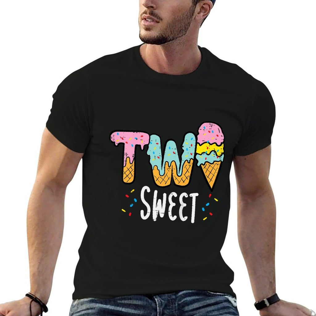 Kids 2nd Birthday Ice Cream Two Sweet Girls Boys Kids Toddler  Eco-friendly Material T-Shirt