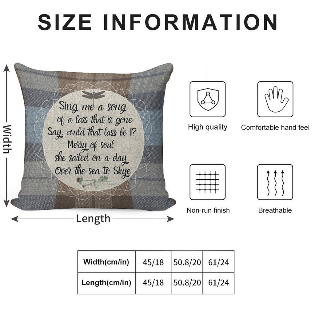 Outlander Song - Fraser Tartan Kilt - Elements Soft Hidden Zipper Throw Pillow