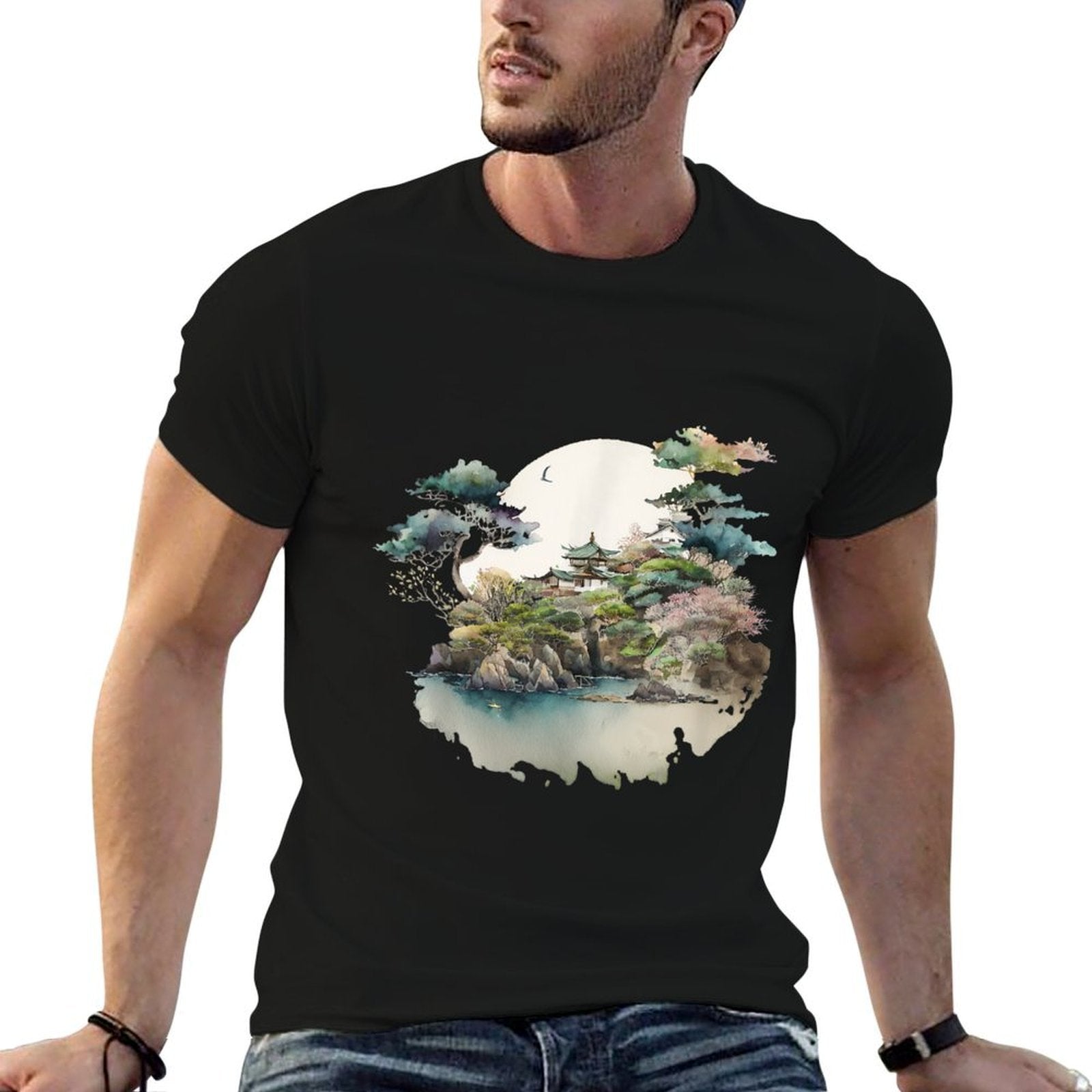 Japanese Landscape And Gardens  Graphic-printed T-Shirt