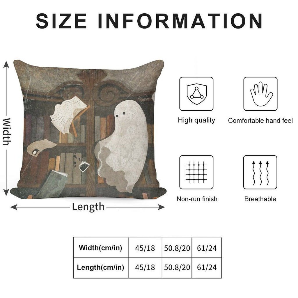 There's A Poltergeist in The Library Again... Soft Fade-Resistant Throw Pillow