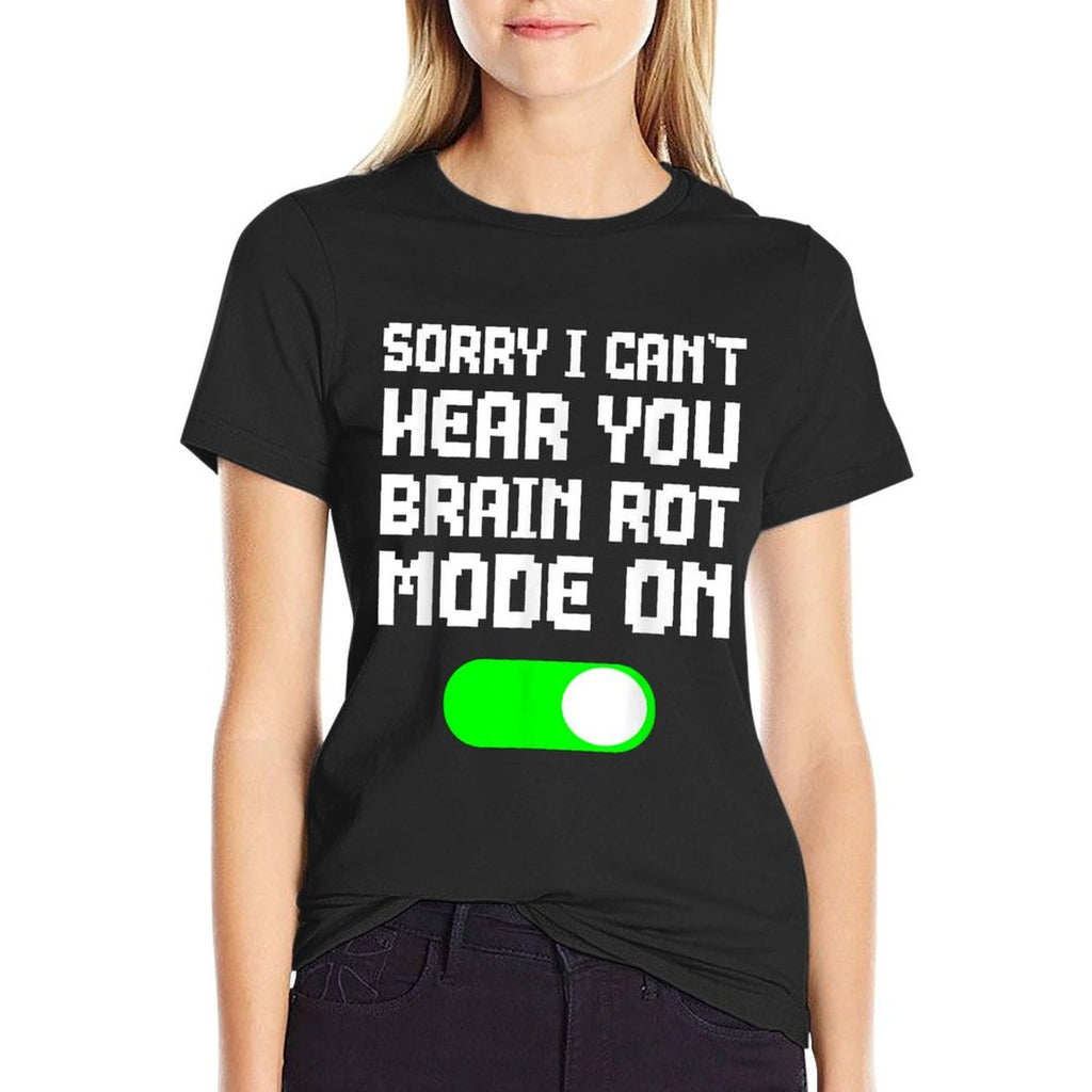 Brain Rot Kids Gamer Brainrot Mode On Ironic Memen  Trendy Pattern T-Shirt