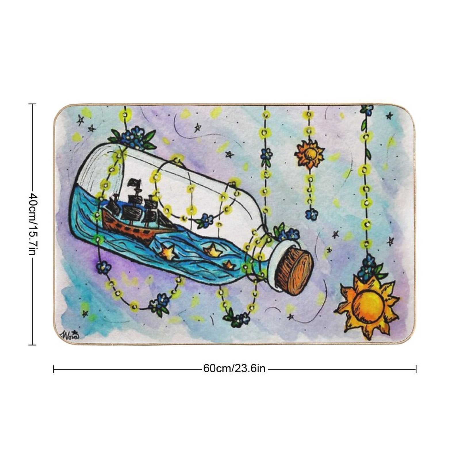 Not Yet    Suns & Pirate Ships    Inspired by The Amazing Devil  Repositionable Bath Mat