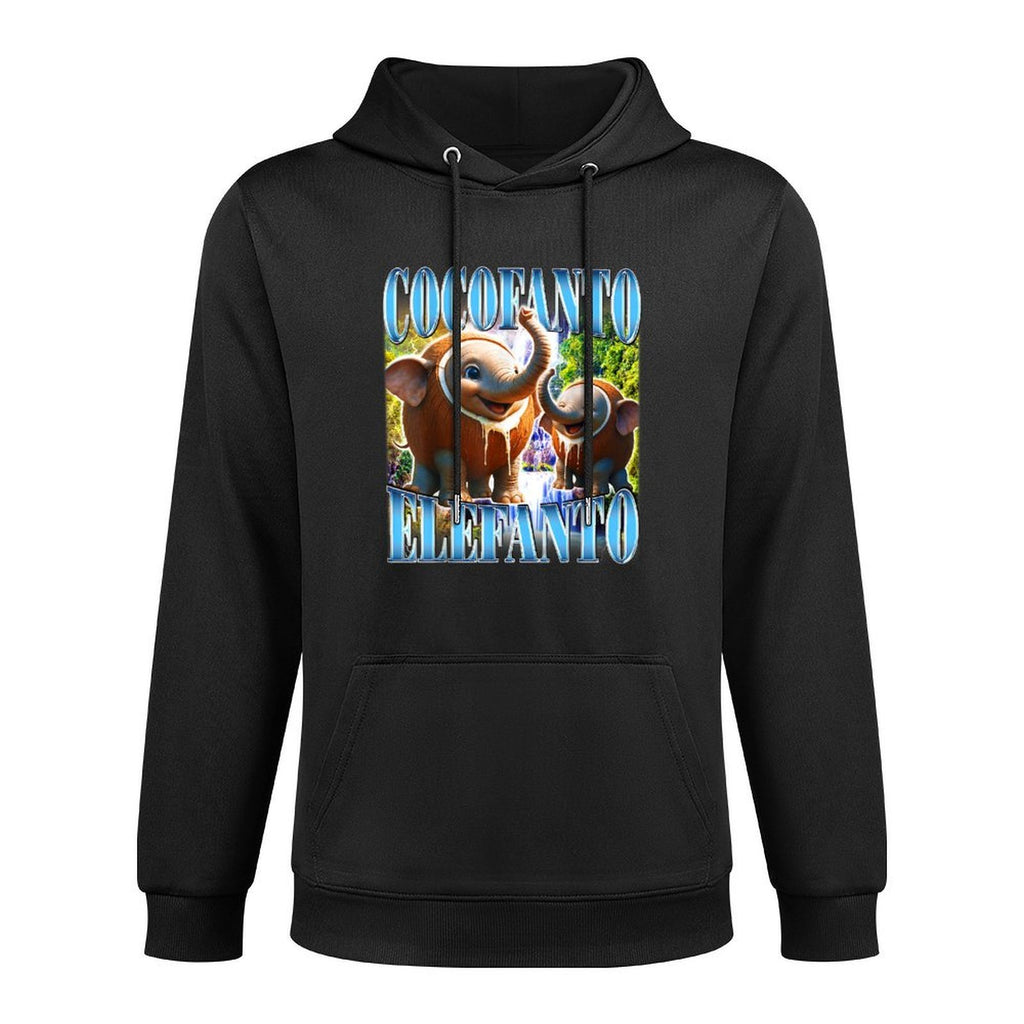Cocofanto Elefanto Funny Brainrot Meme Ironic Joke Bootleg Cotton-Polyester Blend Hoodie