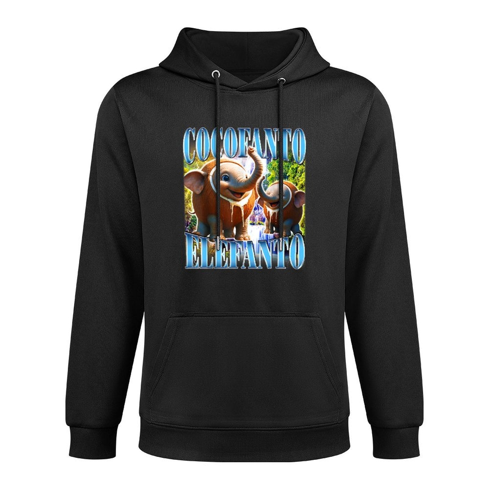 Cocofanto Elefanto Funny Brainrot Meme Ironic Joke Bootleg Cotton-Polyester Blend Hoodie