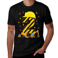 Two 2 Year Old 2nd Birthday Construction Vehicles 2yr  Fade-proof Color T-Shirt