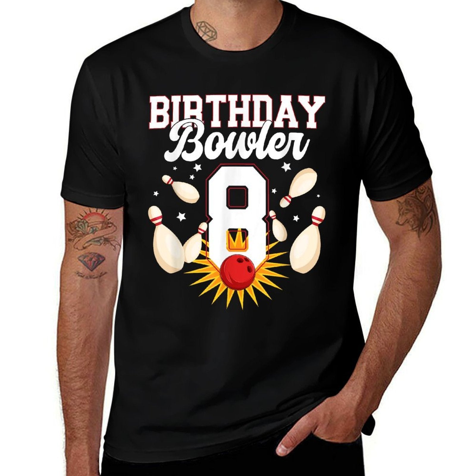 8th Birthday Bowling Boy Eight Year Old Bowler Birthday  Affordable Price T-Shirt