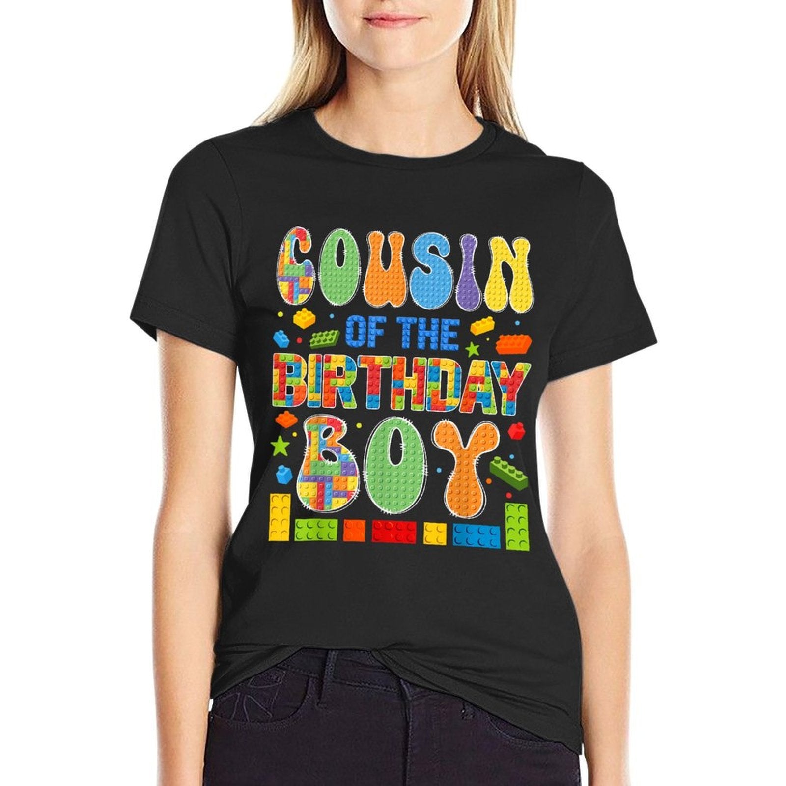 Cousin Of The Birthday Boy Building Block Birthday  Moisture-wicking T-Shirt