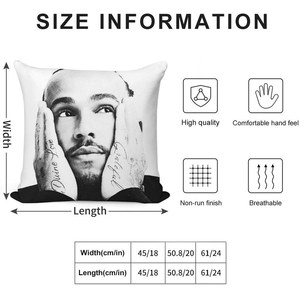 F1 Lewis Hamilton 44 Soft Fade-Resistant Throw Pillow