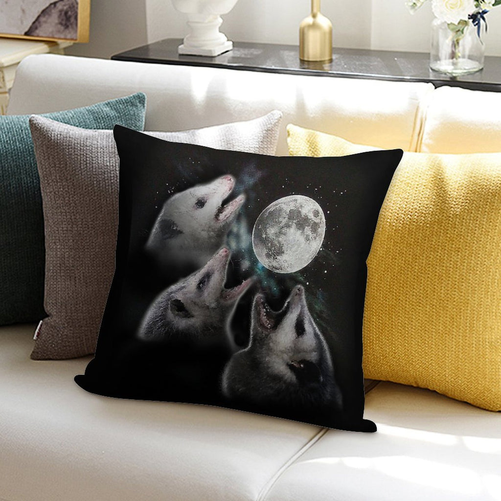 3 Opossum Moon Soft Fade-Resistant Throw Pillow