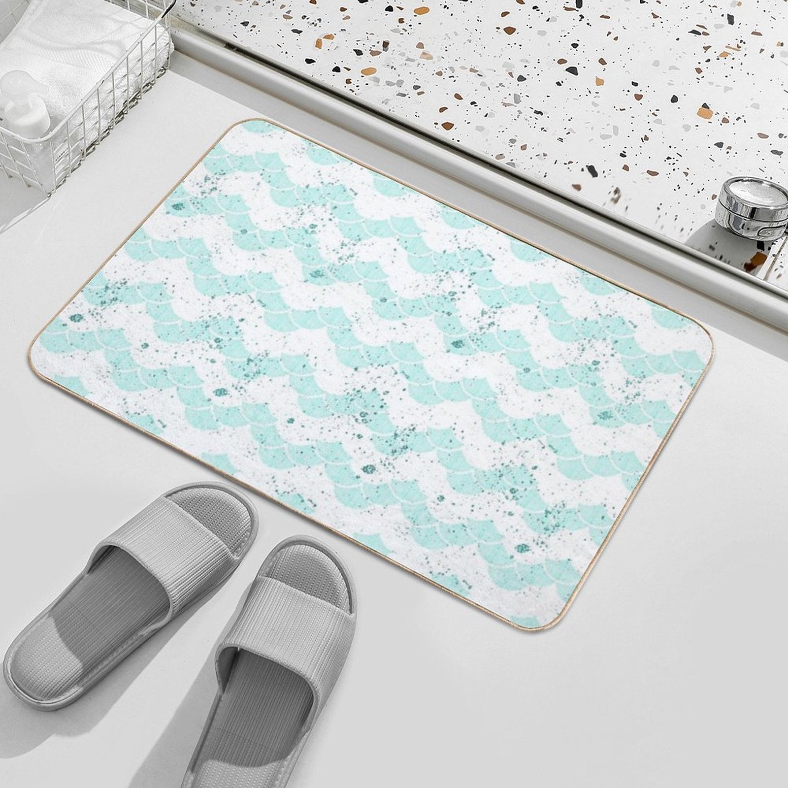 Mermay Scales Glitter Mermaid Have More Fun  Rapid-Drying Bath Mat