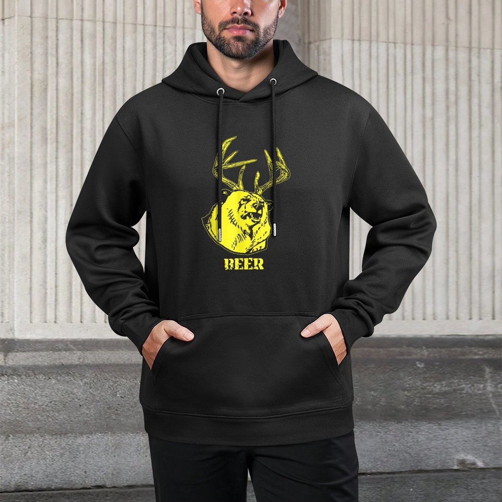 Funny Bear Plus Deer Equals Beer Deer Hunting USA Hunter Versatile Streetwear Hoodie