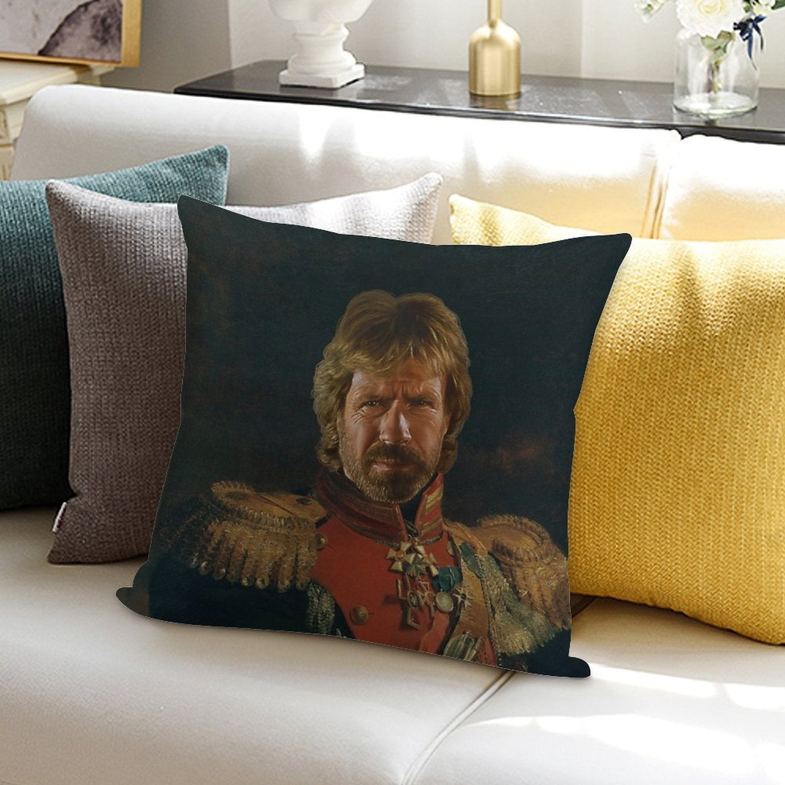 Chuck Norris - Replaceface Soft Easy Maintenance Throw Pillow