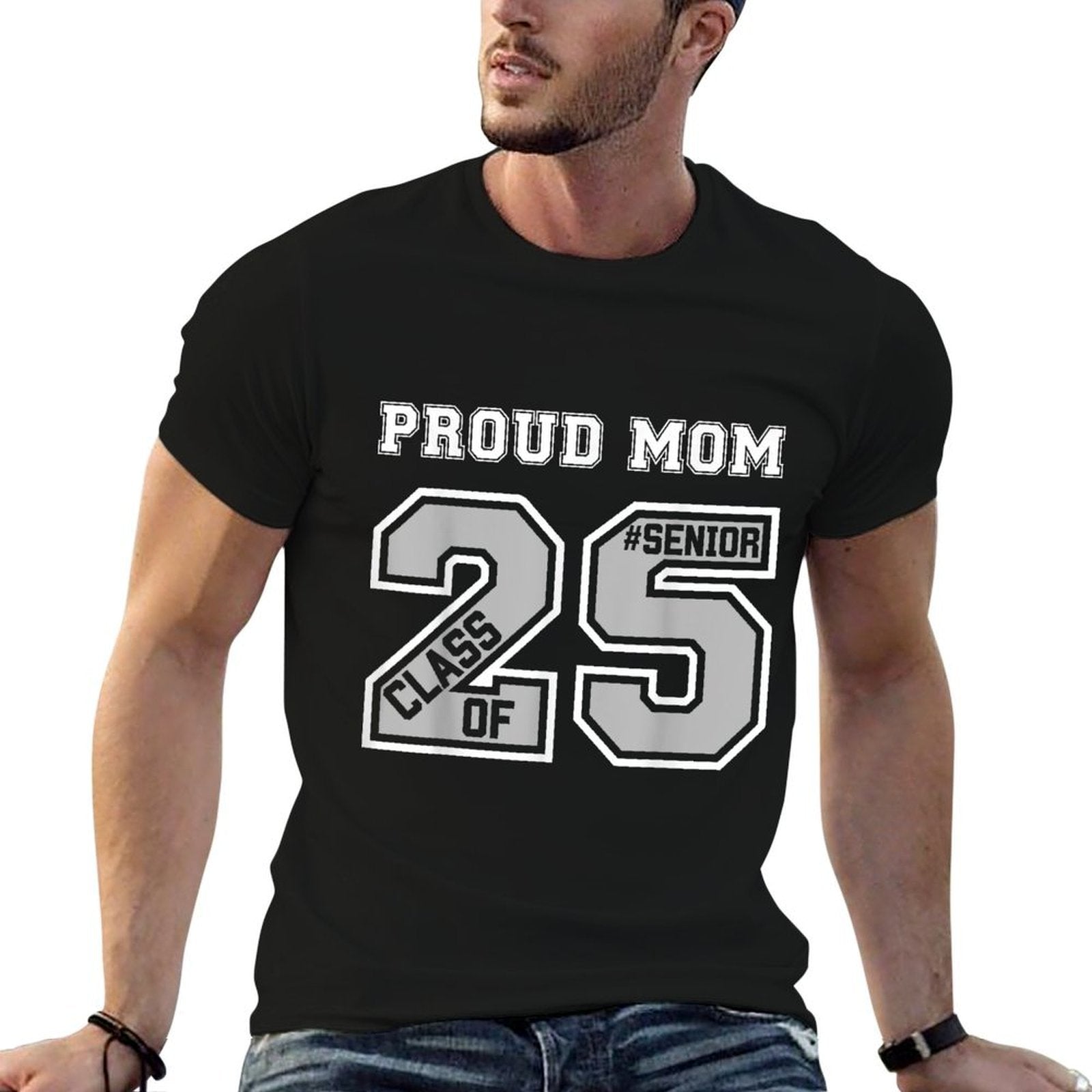 Proud Mom Of A 2025 Senior Graduation Class Of 25 Graduate  Relaxed-fit T-Shirt