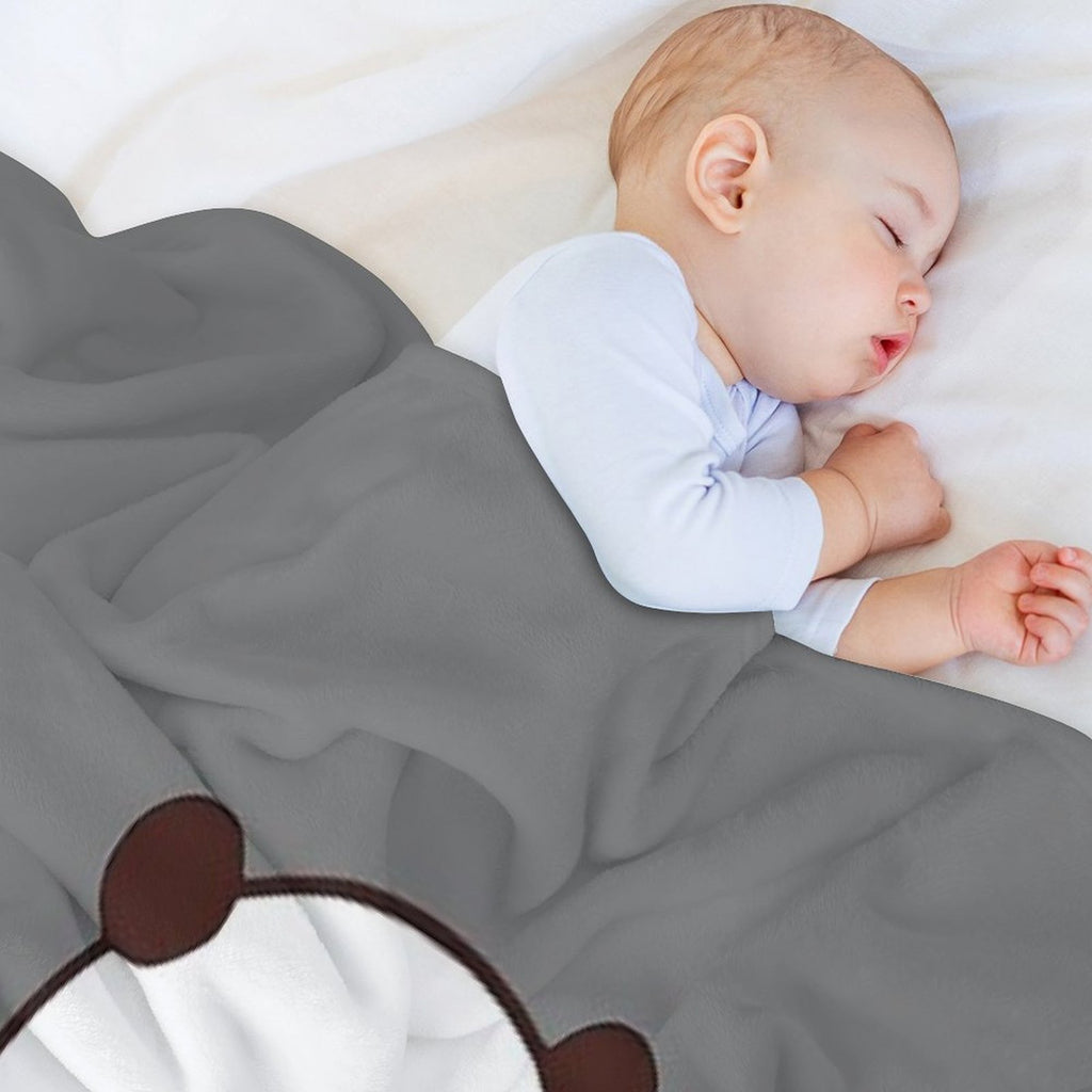 BuBu Panda And DuDu Bear Are Playing Together ❤️ Durable Throw Blanket