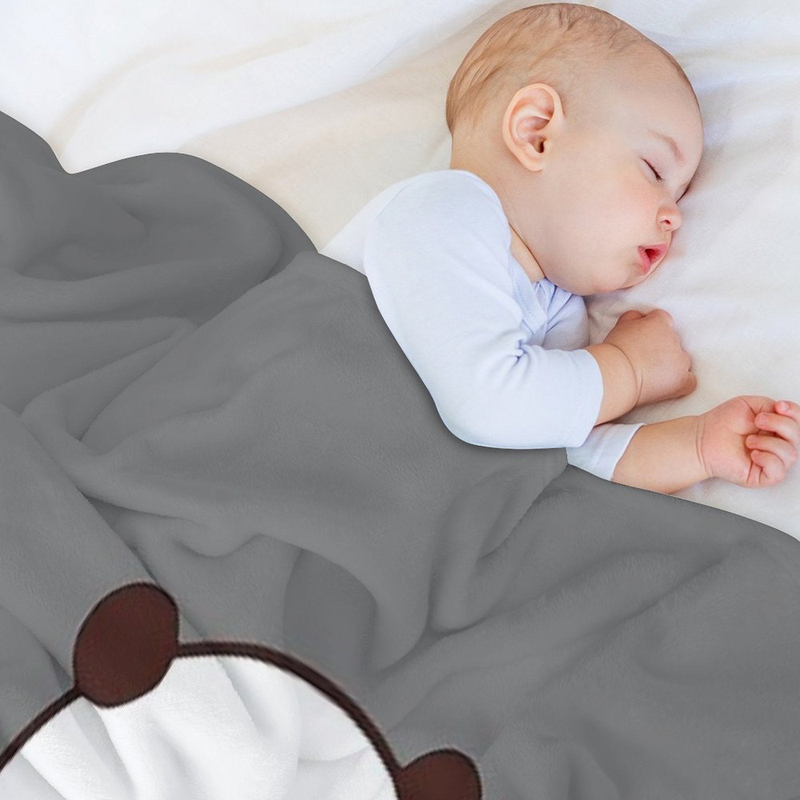 BuBu Panda And DuDu Bear Are Playing Together ❤️ Durable Throw Blanket