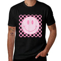 Retro Happy Face Checkered Pattern Smile Face Trendy  Tagless Design T-Shirt